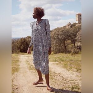 NWOT Sonmer Women's Long Sleeve Floral Maxi Dress, size L.